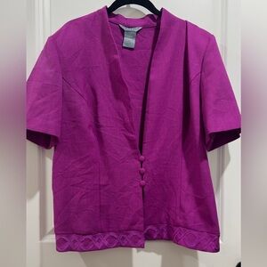 Koret 90s/ Y2k Dark Magenta Blouse/ Short Dress Coat